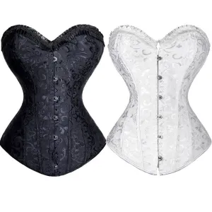 12 Spiral Steel Bone Slimming Lace Waist Womens Corset Training Shaper Overbust