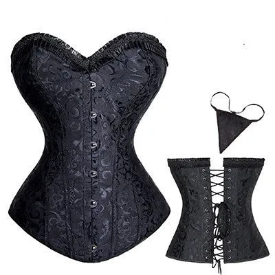 12 Spiral Steel Bone Slimming Lace Waist Womens Corset Training Shaper Overbust