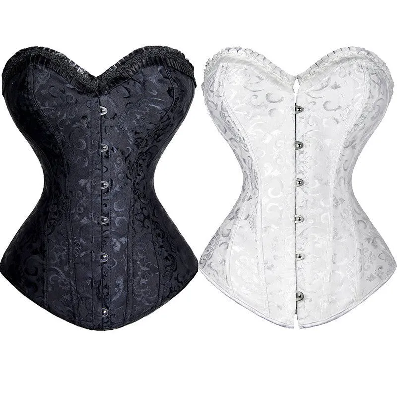 12 Spiral Steel Bone Slimming Lace Waist Womens Corset Training Shaper Overbust