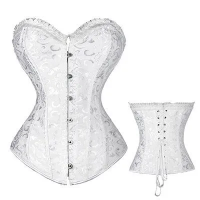 12 Spiral Steel Bone Slimming Lace Waist Womens Corset Training Shaper Overbust
