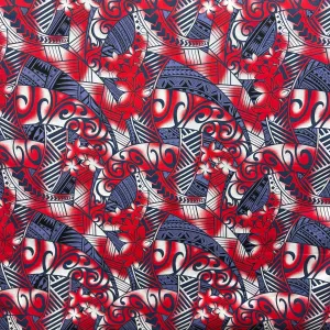 44" Cotton C61 Red Grey