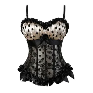 4XL Women Corset with Straps Black Overbust Corset Plus Size Floral Jacquard Corset Zipper Top Gothic Steampunk Corset Bustier