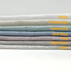 5" Striped Natural Linen Fabric By The Yard/CL1076