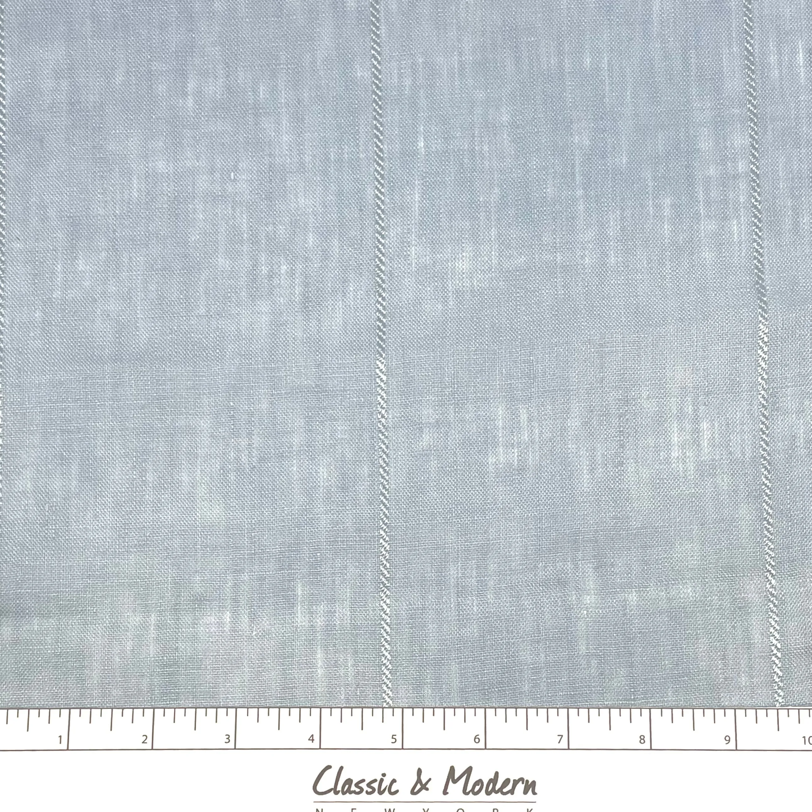 5" Striped Natural Linen Fabric By The Yard/CL1076