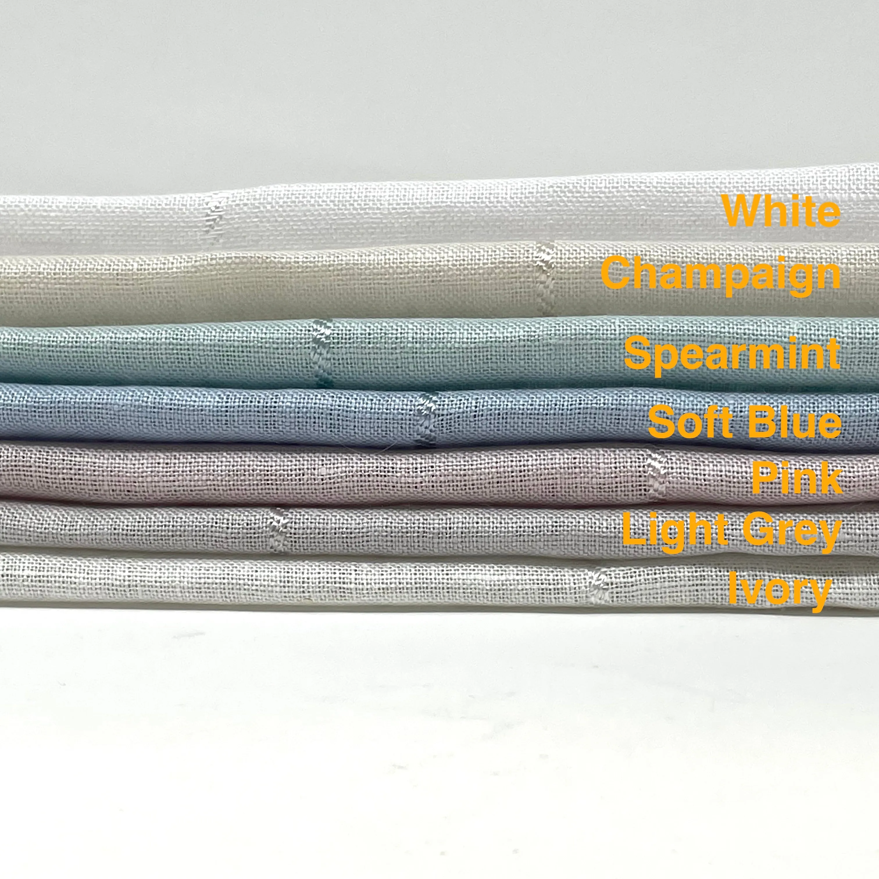 5" Striped Natural Linen Fabric By The Yard/CL1076