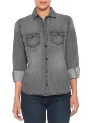 A. Banana Republic Ash Gray Denim Shirt