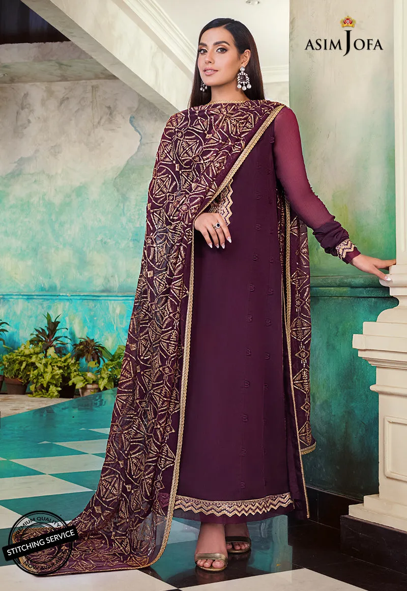 AJIM-19 | Asim Jofa The Iqra & Minal Edit Winter Collection 2022 | Unstitched Embroidered Cotton Suits