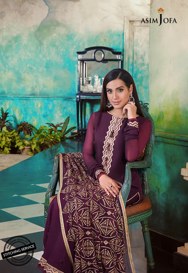 AJIM-19 | Asim Jofa The Iqra & Minal Edit Winter Collection 2022 | Unstitched Embroidered Cotton Suits