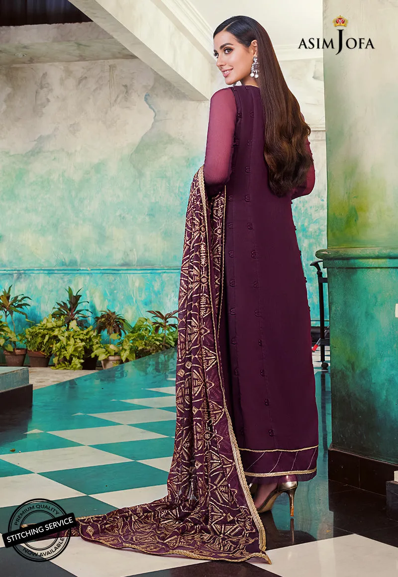 AJIM-19 | Asim Jofa The Iqra & Minal Edit Winter Collection 2022 | Unstitched Embroidered Cotton Suits
