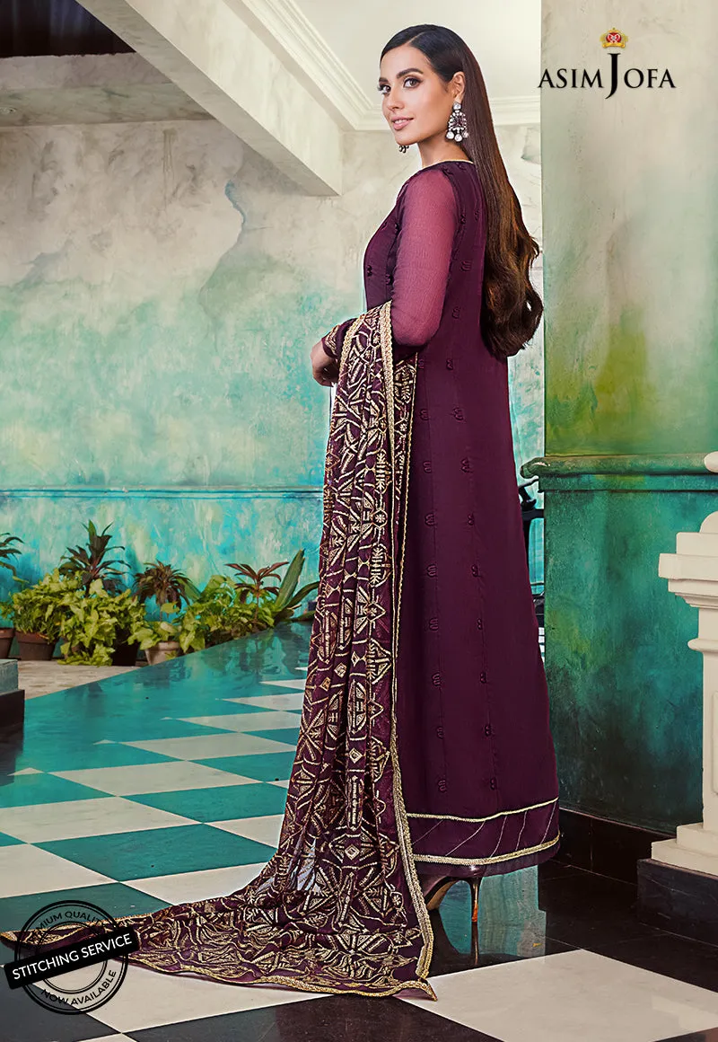 AJIM-19 | Asim Jofa The Iqra & Minal Edit Winter Collection 2022 | Unstitched Embroidered Cotton Suits