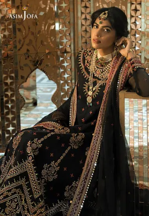 AJST-16 | Asim Jofa Sadqay Tumharay Eid Collection 2022 | Unstitched Embroidered Chiffon Suits