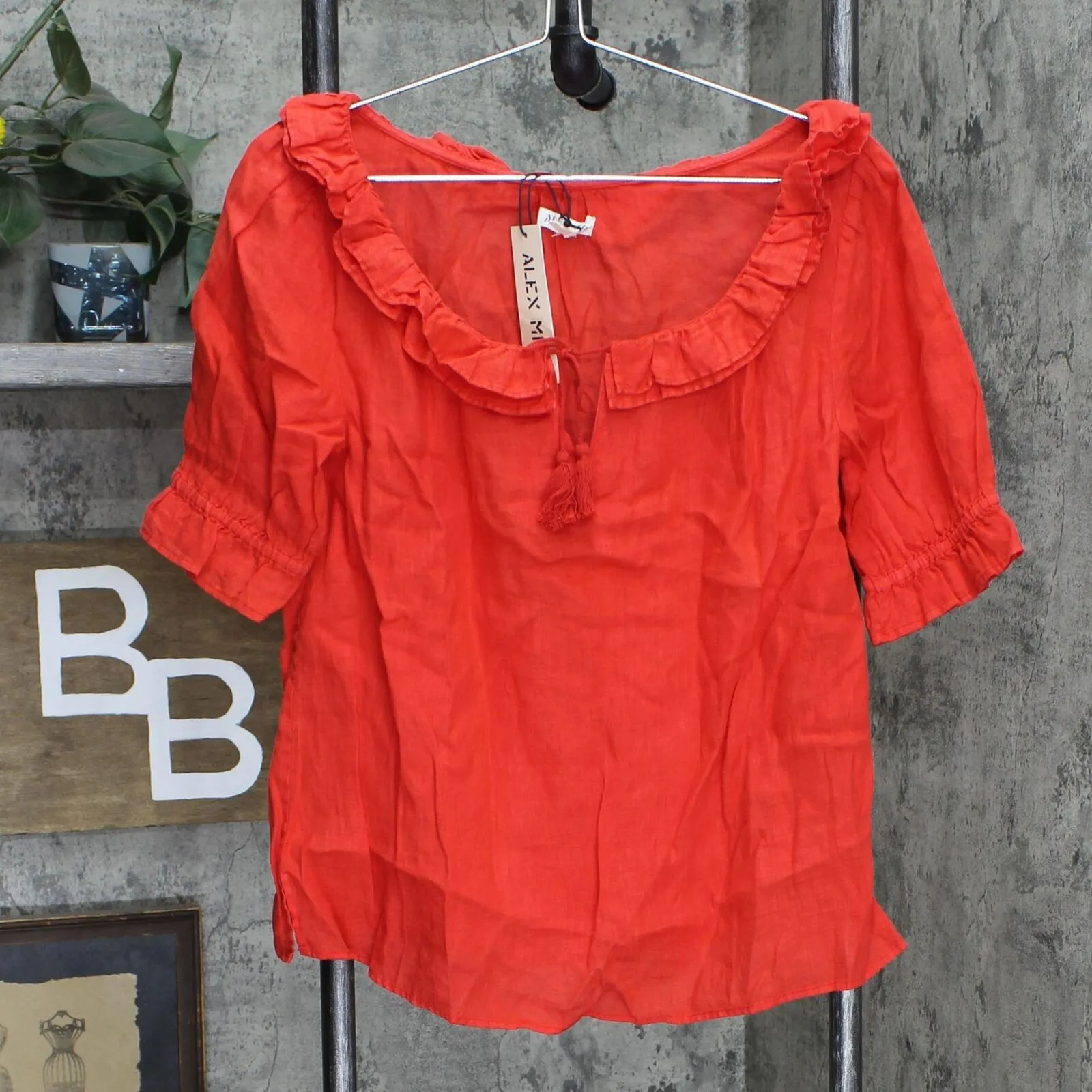 Alex Mill Women's Regan Elbow Sleeve Linen Blouse