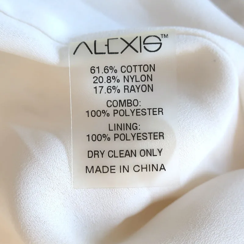 Alexis Off the Shoulder Top & Wide Leg Pants Set Cream Lace Size Medium NEW
