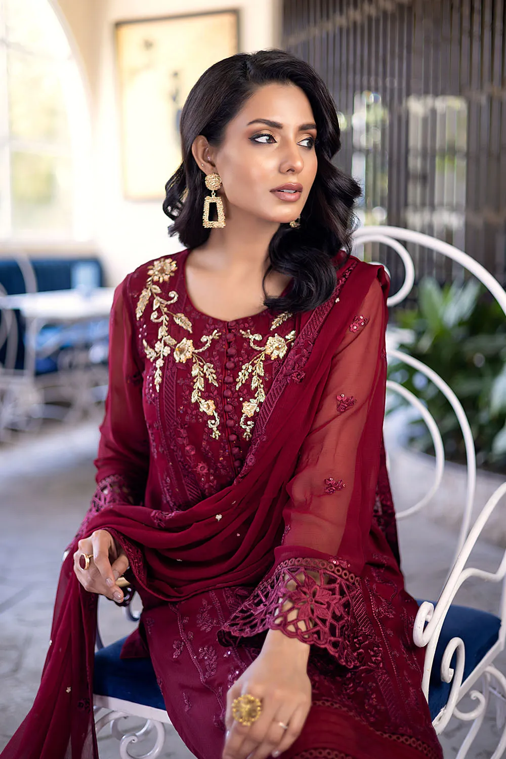 Antique Rouge  |  Azure Ensembles Chiffon 3PCS 2023