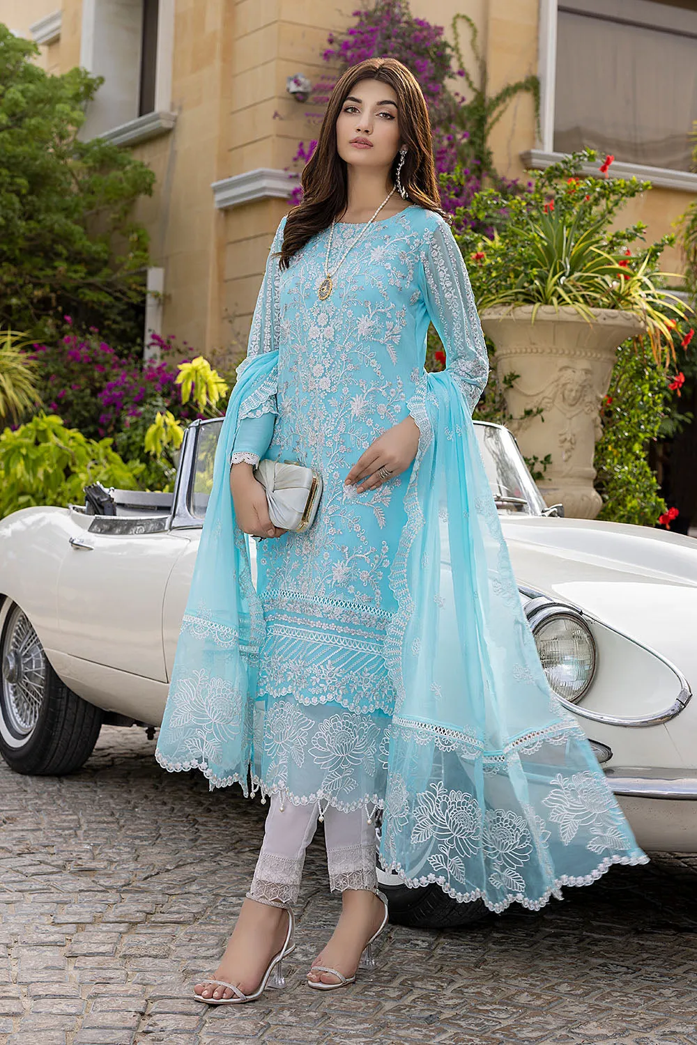 Aqua Stone | Azure Luxe Embroidered 3pcs Collections 2023