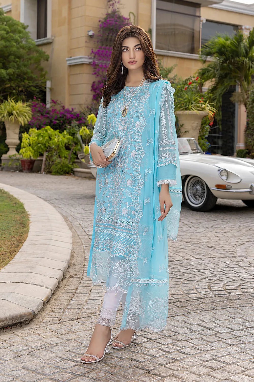 Aqua Stone | Azure Luxe Embroidered 3pcs Collections 2023