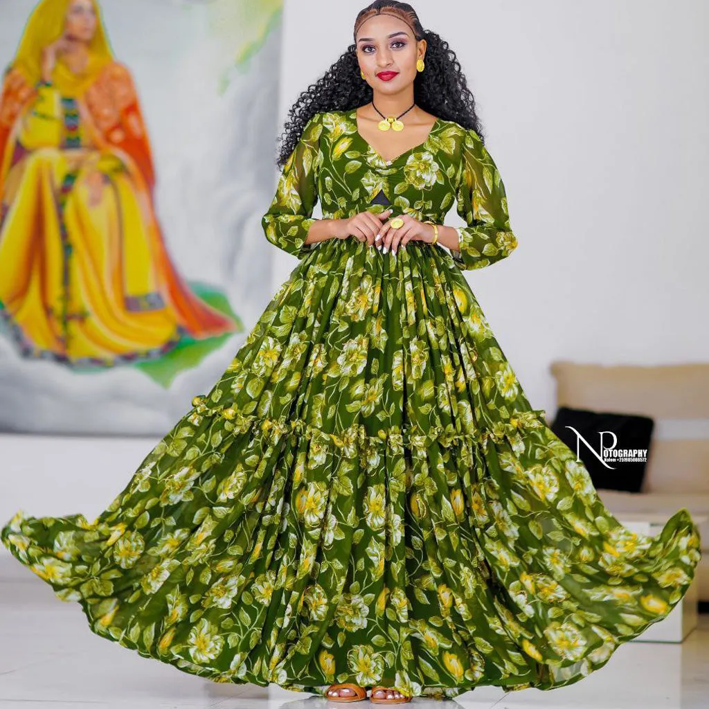 Aria Ethiopian Chiffon Dress