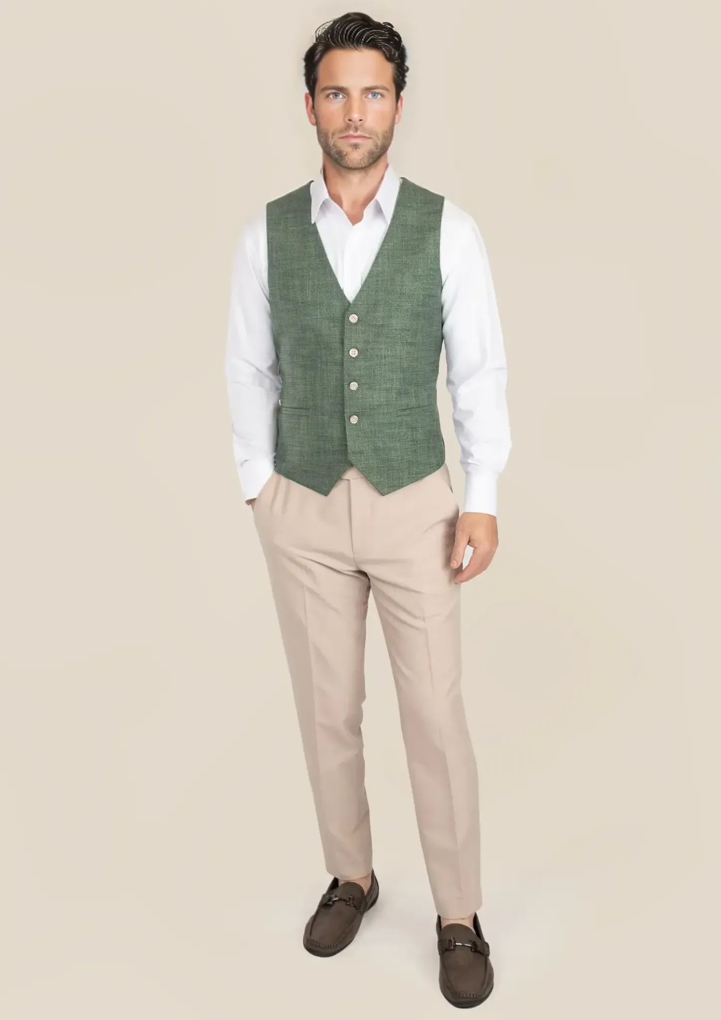 Aspen Green Hopsack Vest