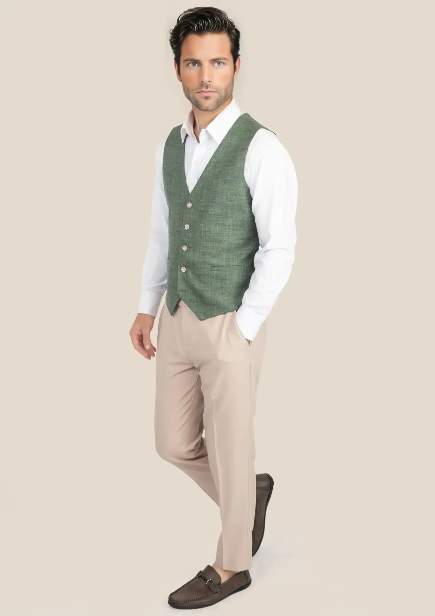Aspen Green Hopsack Vest