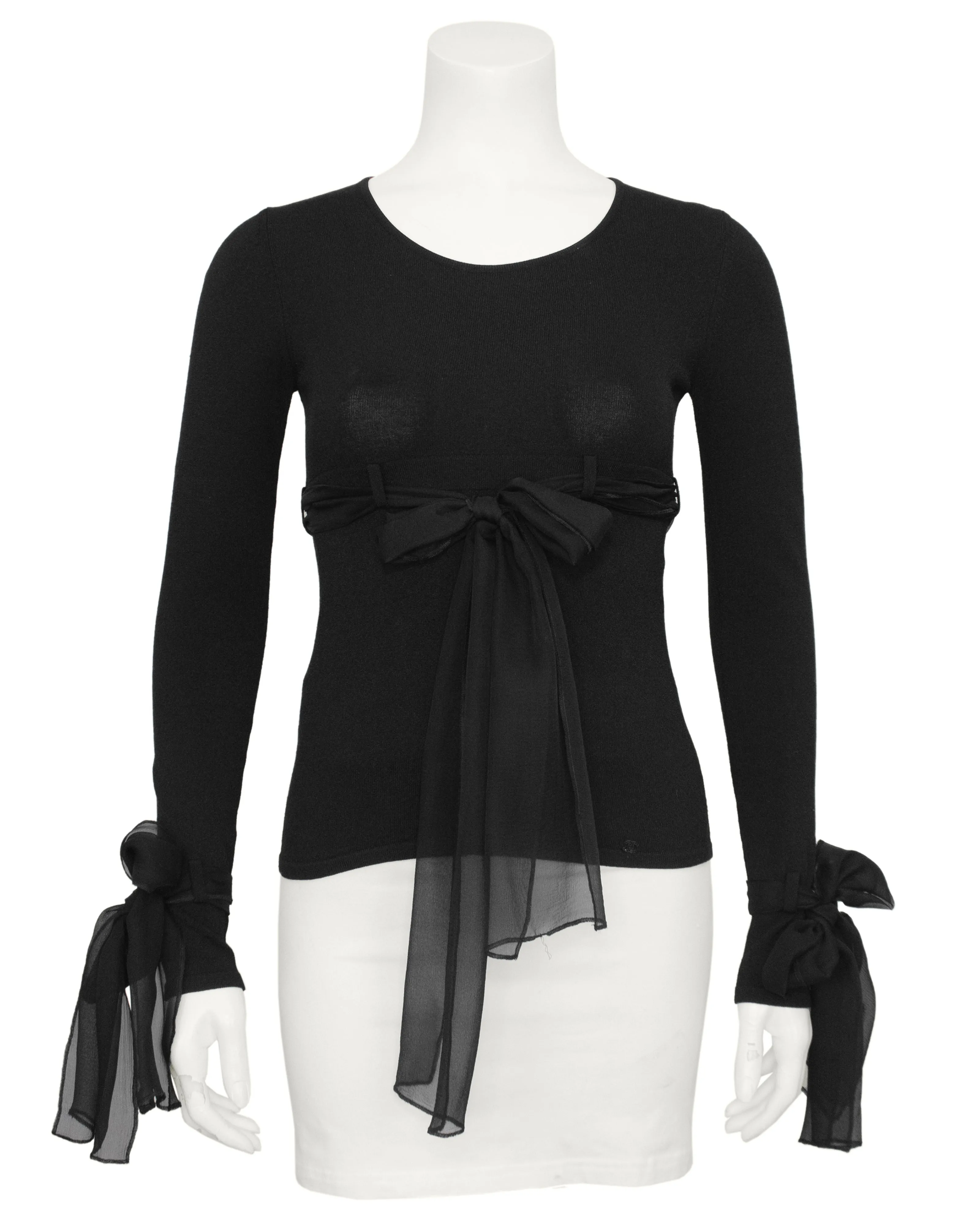 Autumn 2004 Black Sweater with Chiffon Ties