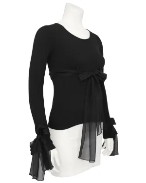 Autumn 2004 Black Sweater with Chiffon Ties