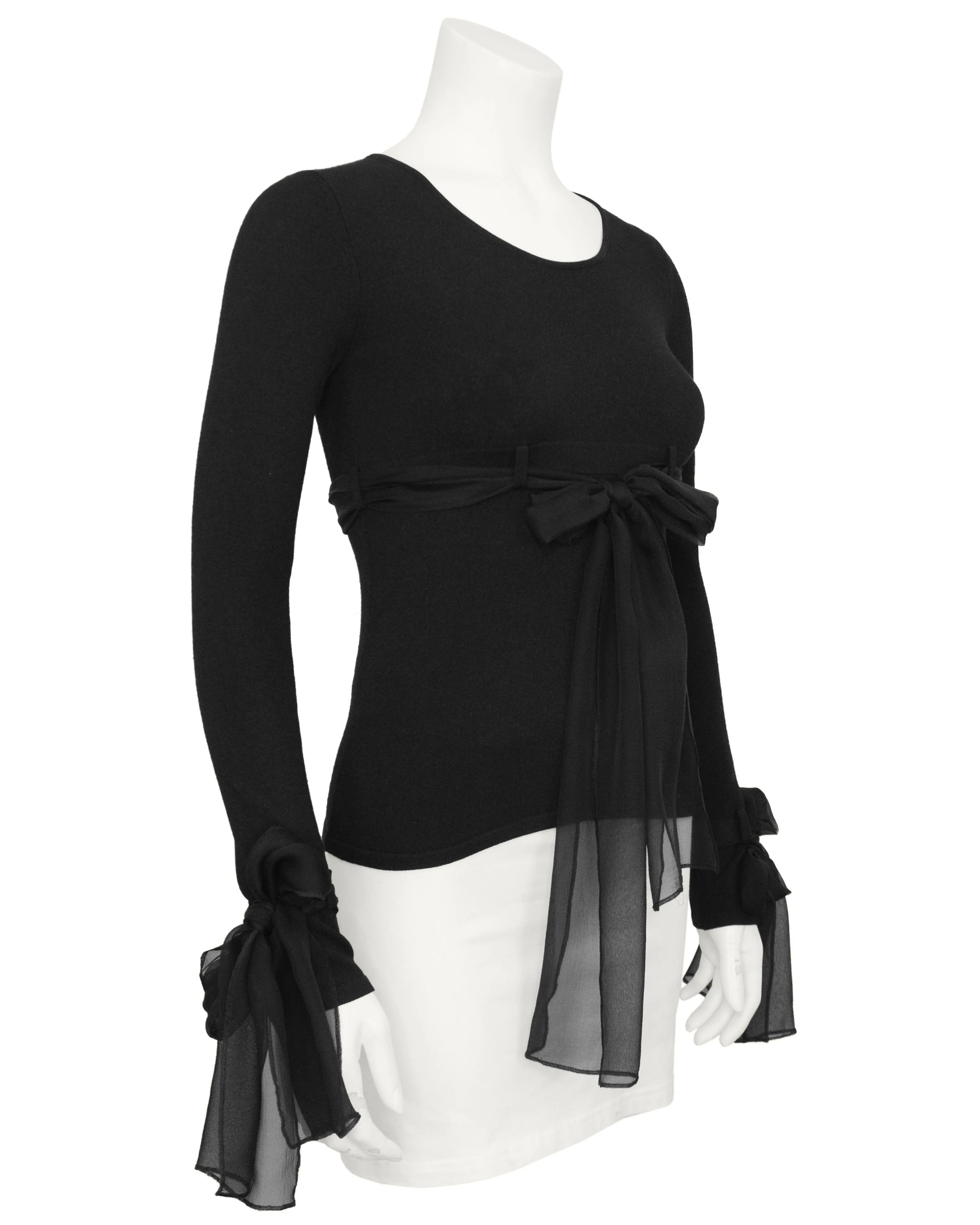 Autumn 2004 Black Sweater with Chiffon Ties