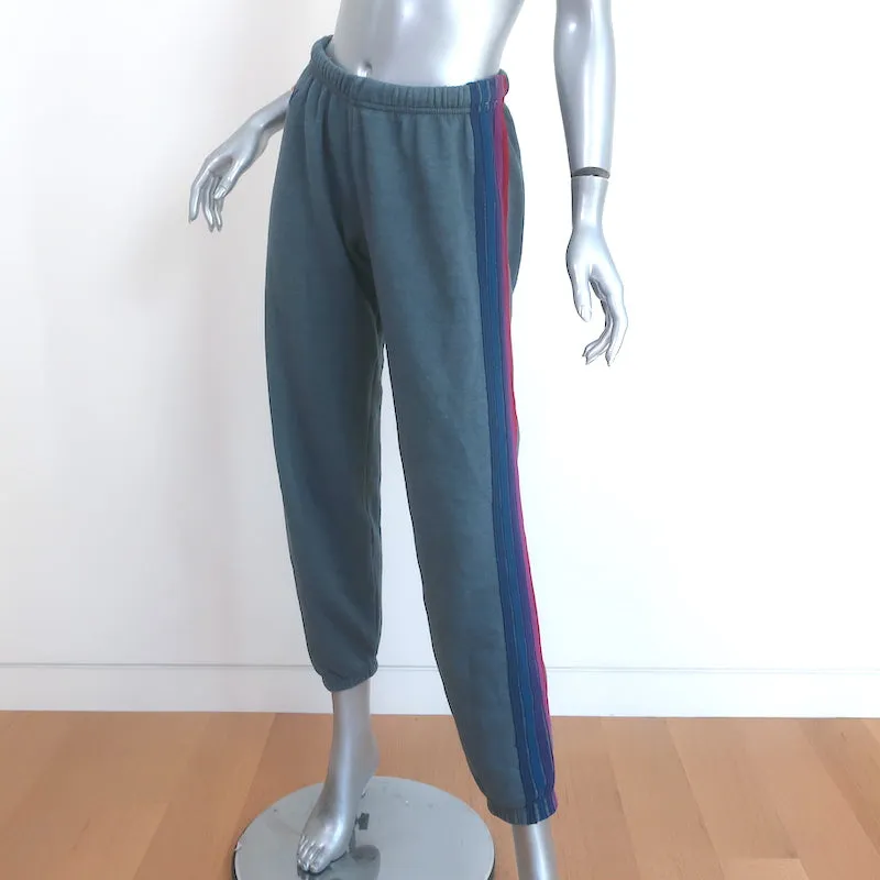 Aviator Nation 5 Stripe Sweatpants Blue Size Medium