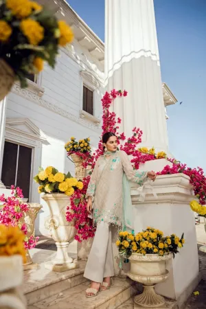 Beautiful chiffon dress by imrozia in light turquoise color Model #C 1227