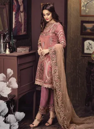 Beautiful dress by imrozia in pink and Golden color Model # C 1129