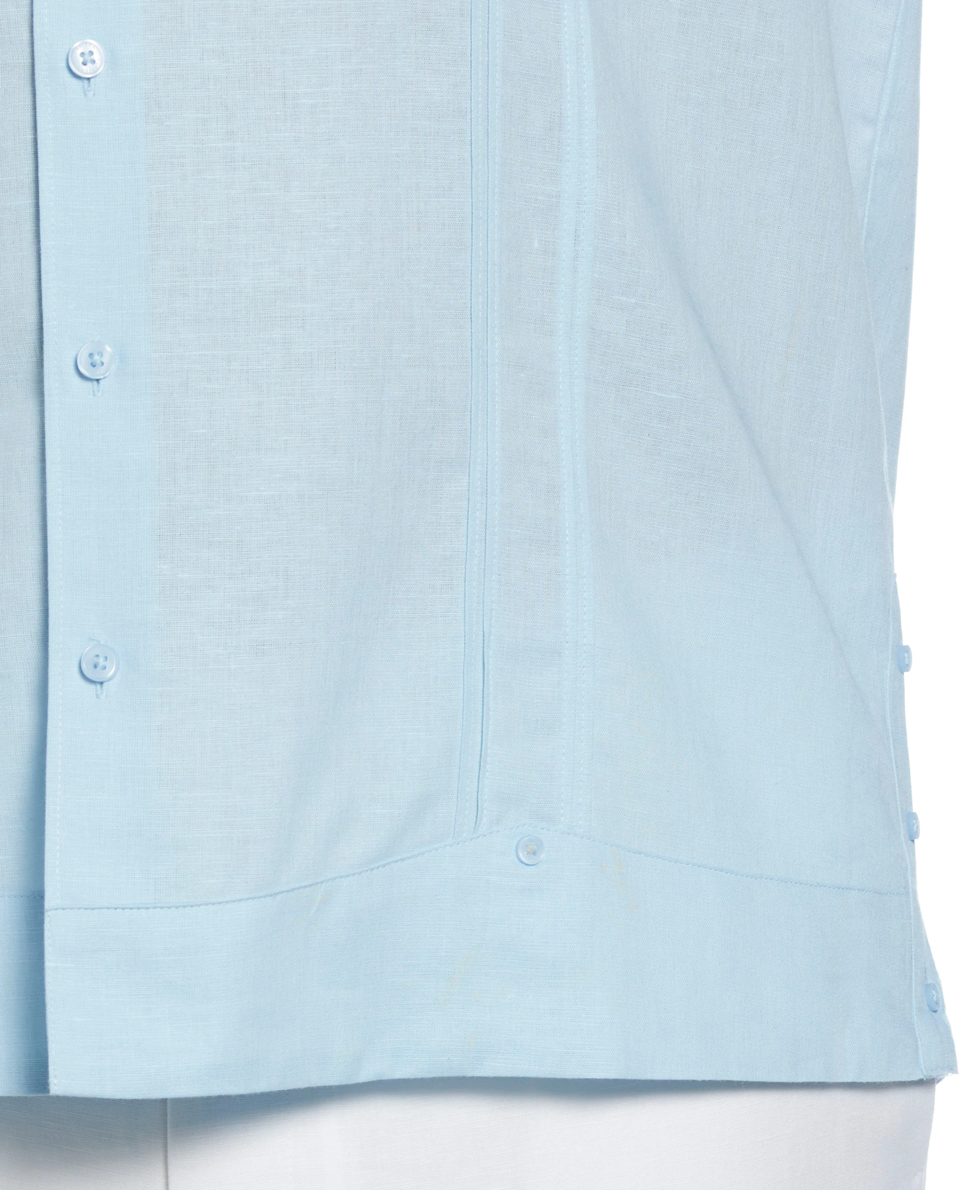 Big & Tall Linen Blend No Pocket Guayabera Shirt