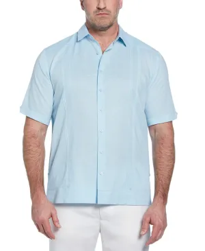 Big & Tall Linen Blend No Pocket Guayabera Shirt