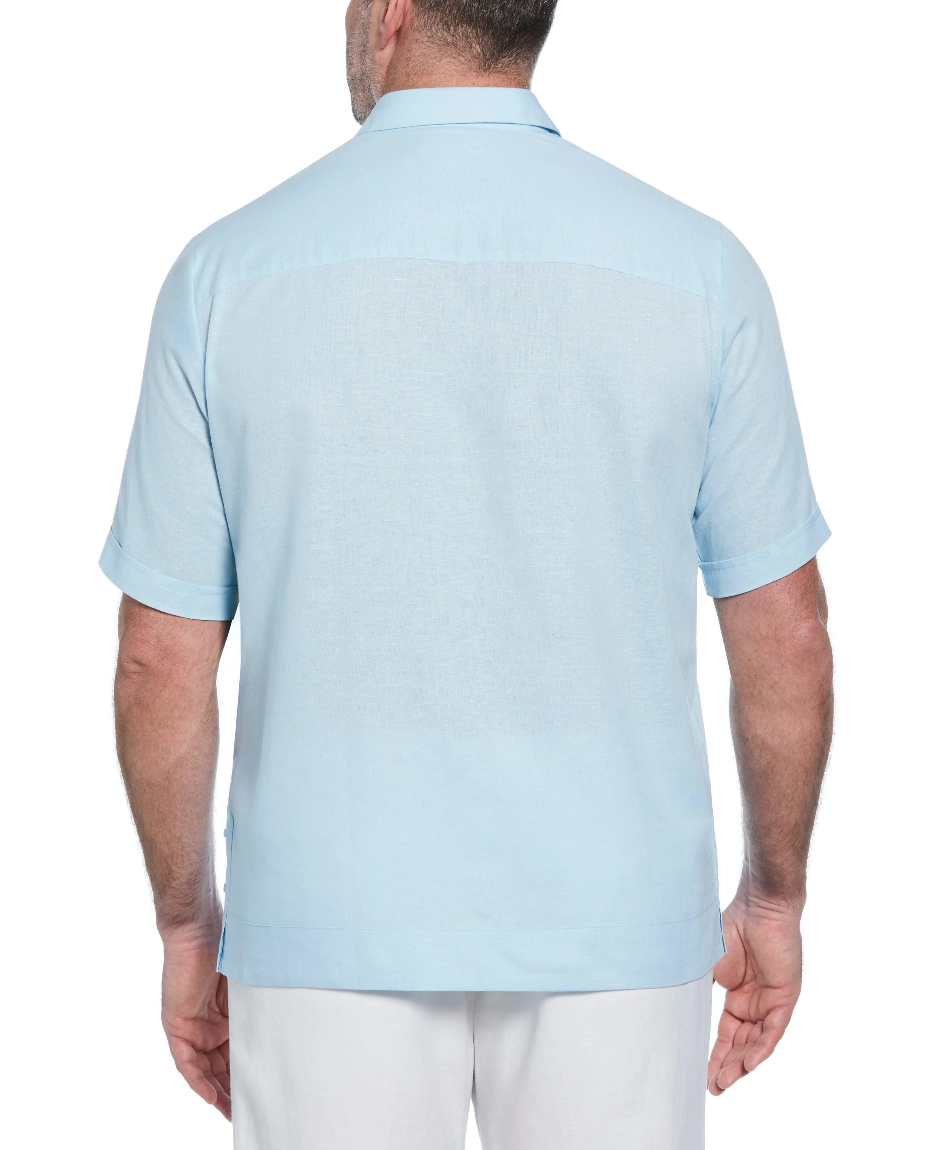 Big & Tall Linen Blend No Pocket Guayabera Shirt