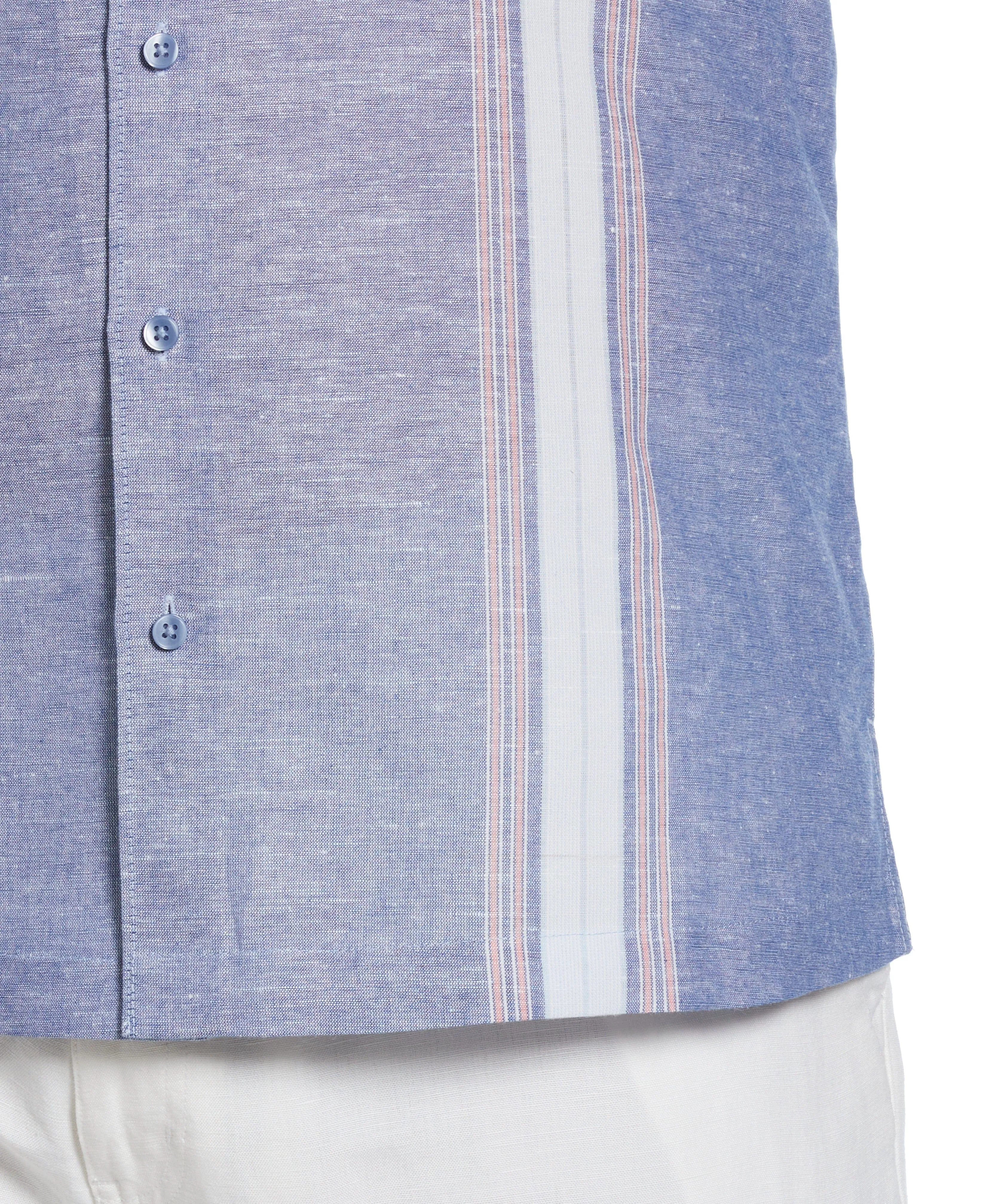Big & Tall Linen Blend Textured Panel Shirt