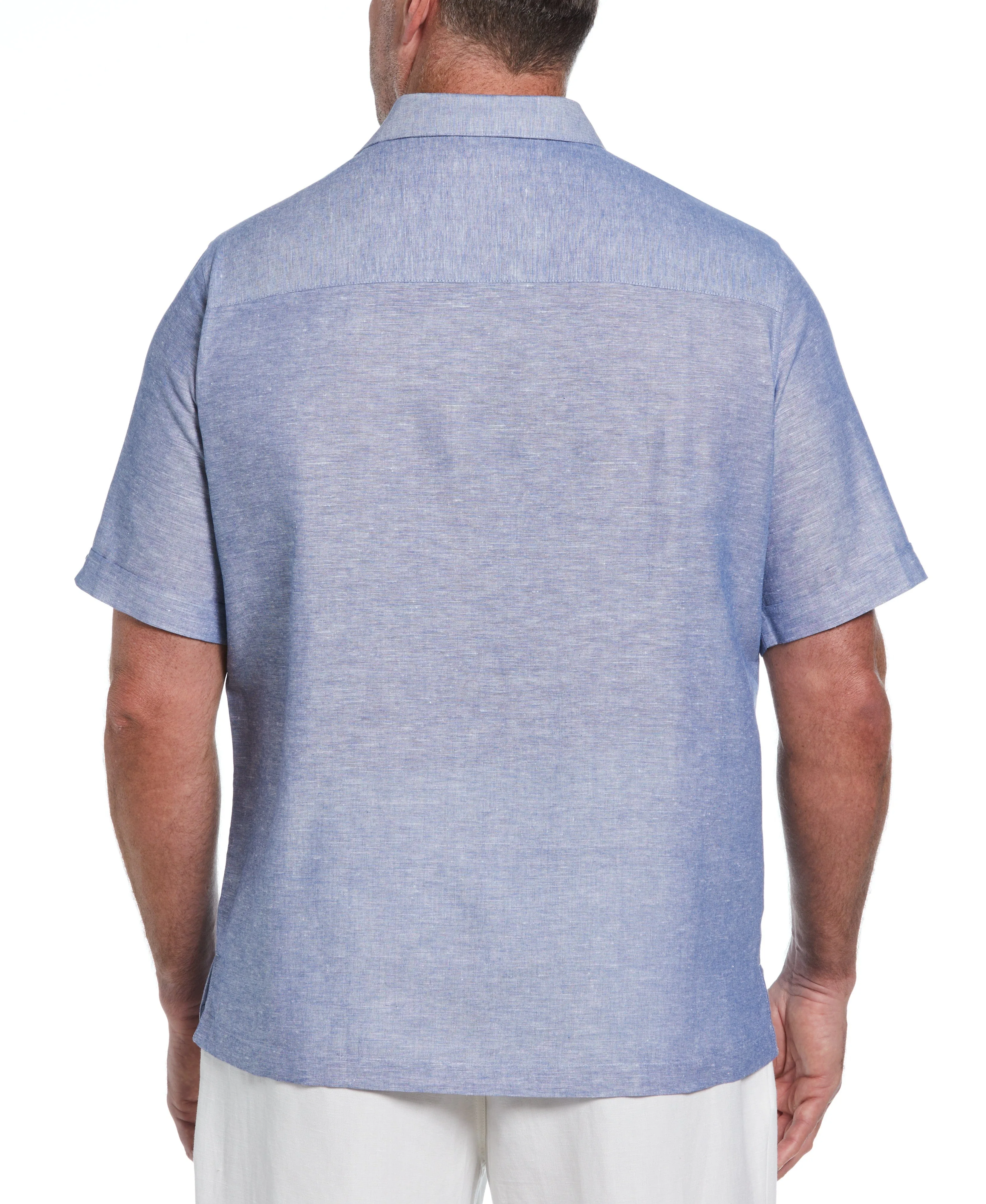 Big & Tall Linen Blend Textured Panel Shirt