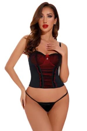 Black Mesh and Lycra Bustier