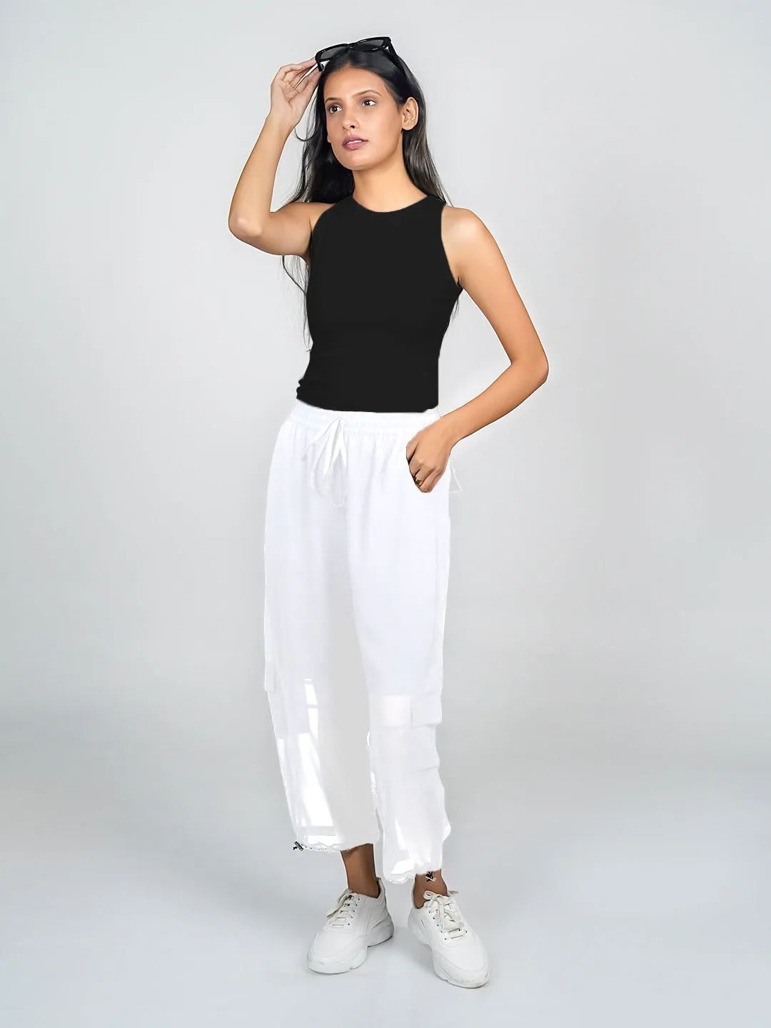 Black Solid Ribbed Crop Top