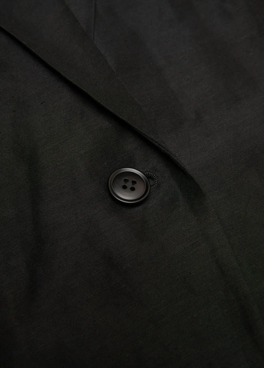 Blazer / JNBY Retro Silk Linen Pleated Loose Fit H-Shaped Blazer