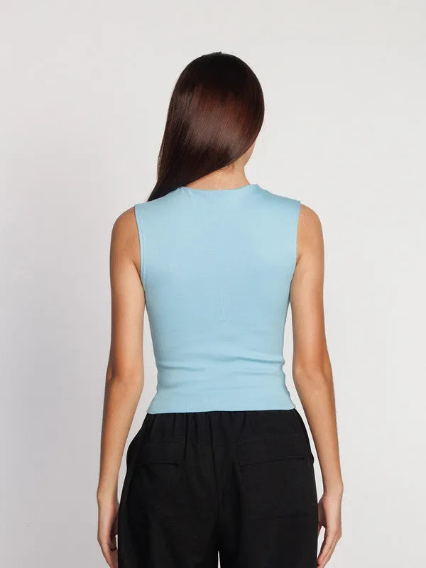 Blue Solid Top