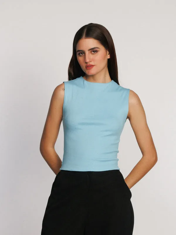 Blue Solid Top