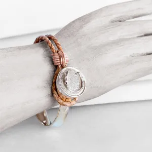 Bosal - Sterling Silver on Brass w/Natural Leather Horseshoe Bracelet