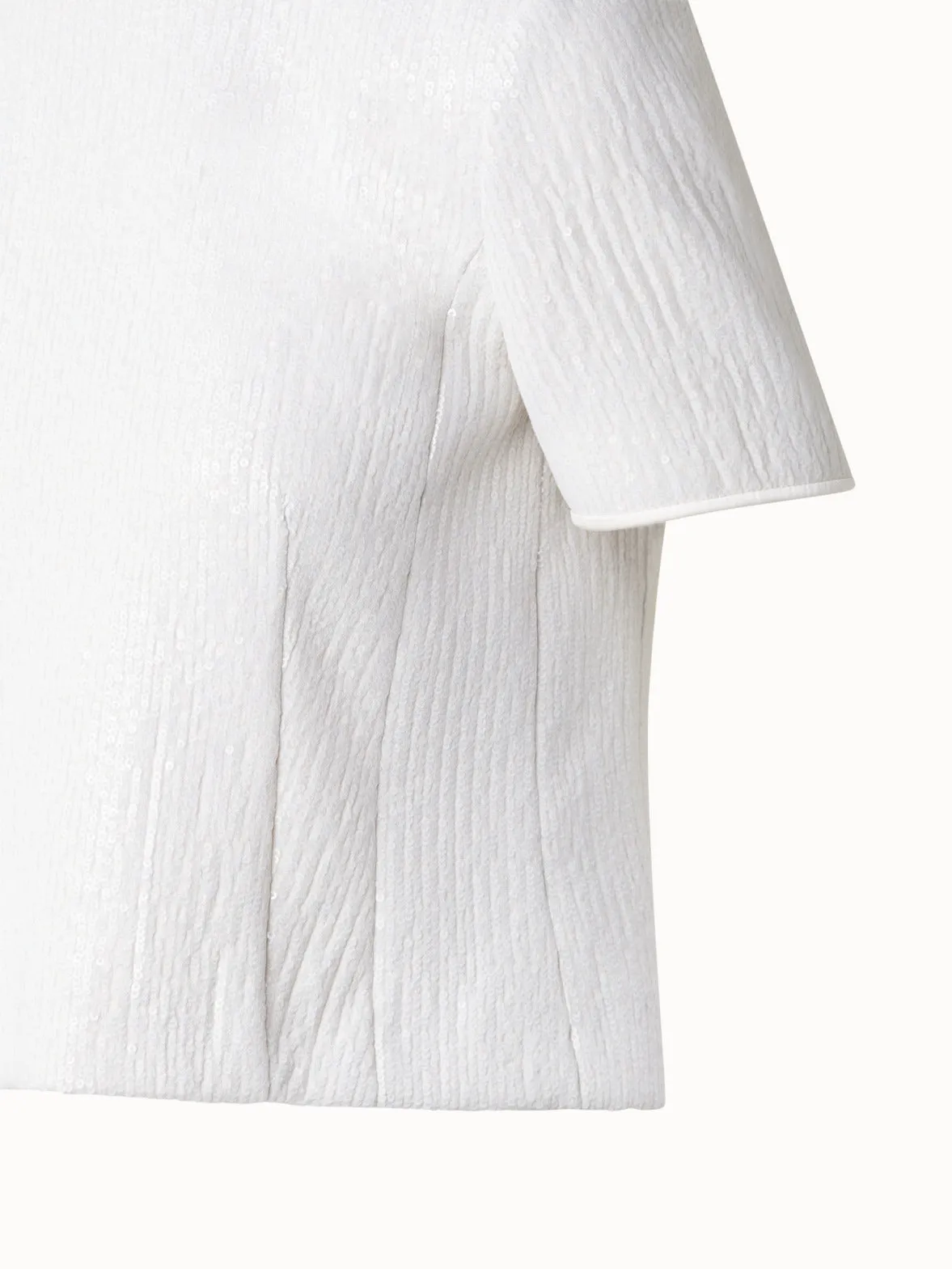 Boxy Short Sleeve Sequins Silk Top