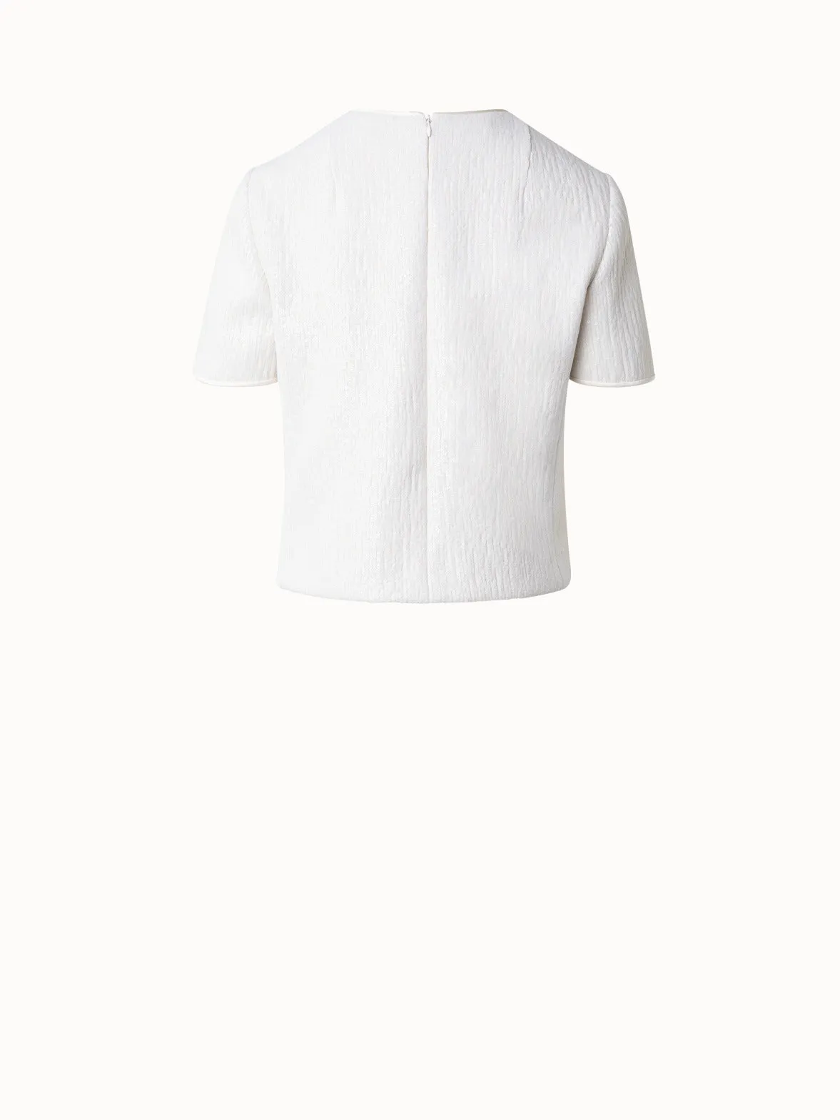 Boxy Short Sleeve Sequins Silk Top