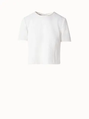Boxy Short Sleeve Sequins Silk Top