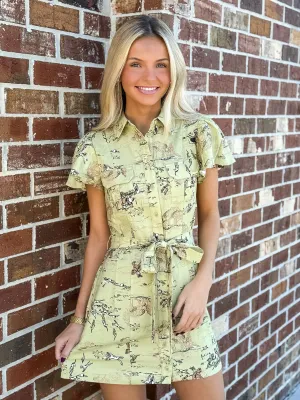 Brooks Mini Dress (Sage Tawny Brown)
