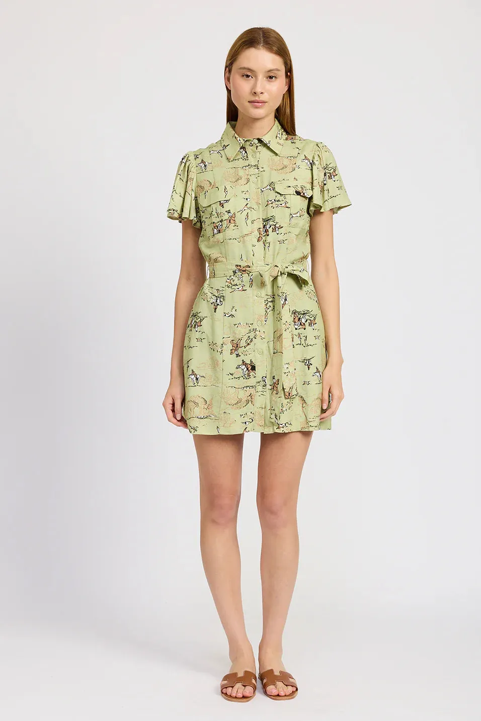 Brooks Mini Dress (Sage Tawny Brown)