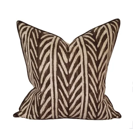 Brown Thatched Herringbone Pillow