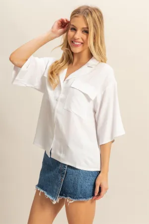 Button Down Collared Top