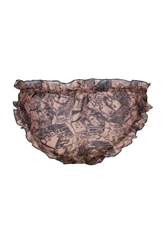 Cadolle Mimi Chiffon Paris Print Panty