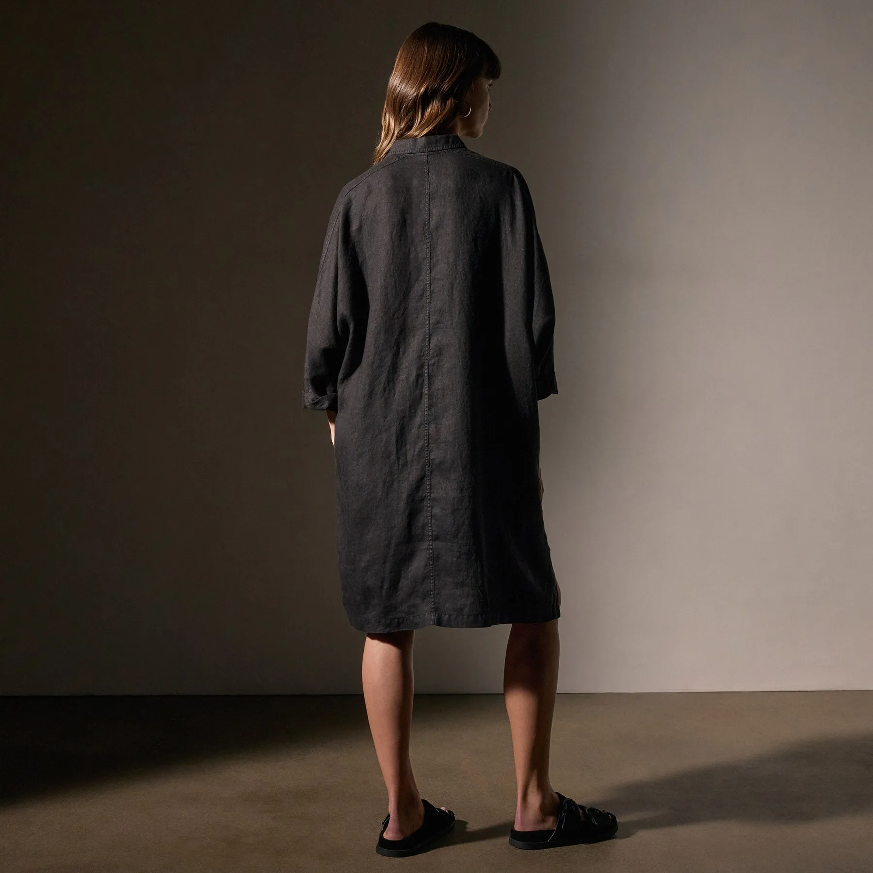 Cargo Pocket Swing Dress - Black