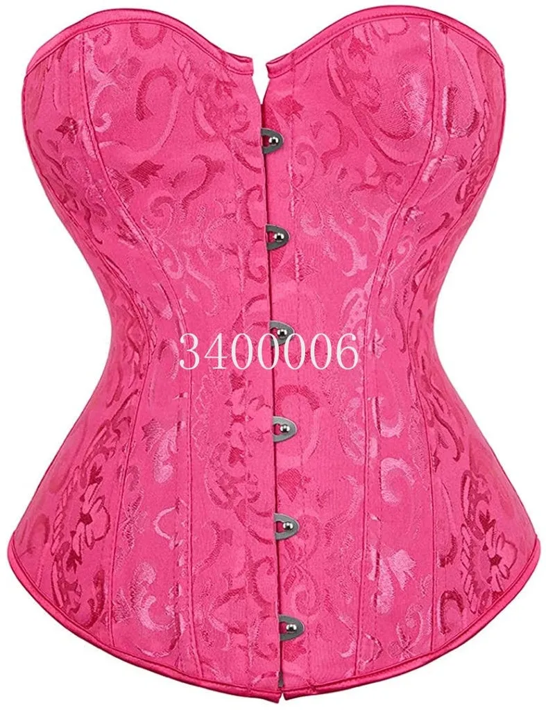 Caudatus Vintage Corsets and Bustiers Plus Size Flower Print Bridal Bustier Corset Push Up Victorian Corselet Overbust Burlesque